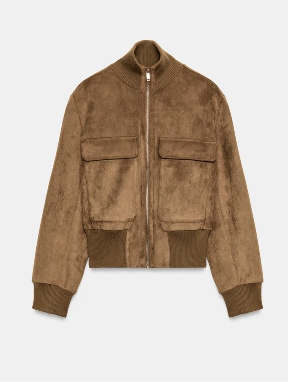 ZARA FAUX SUEDE BOMBER JACKET - Picture 6 of 9